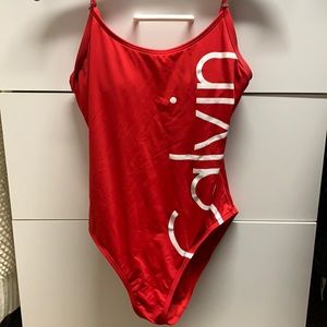 Red Calvin Klein One Piece